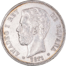 Monnaie, Espagne, Amadeao I, 5 Pesetas, 1871, Madrid, TB+, Argent, KM:666