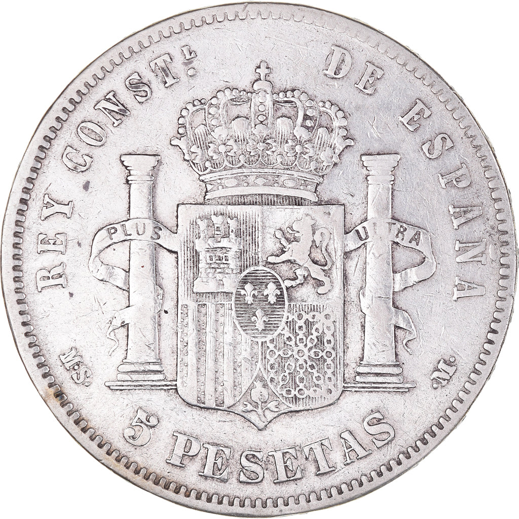 Moneda, España, Alfonso XII, 5 Pesetas, 1885, BC+, Plata, KM:688