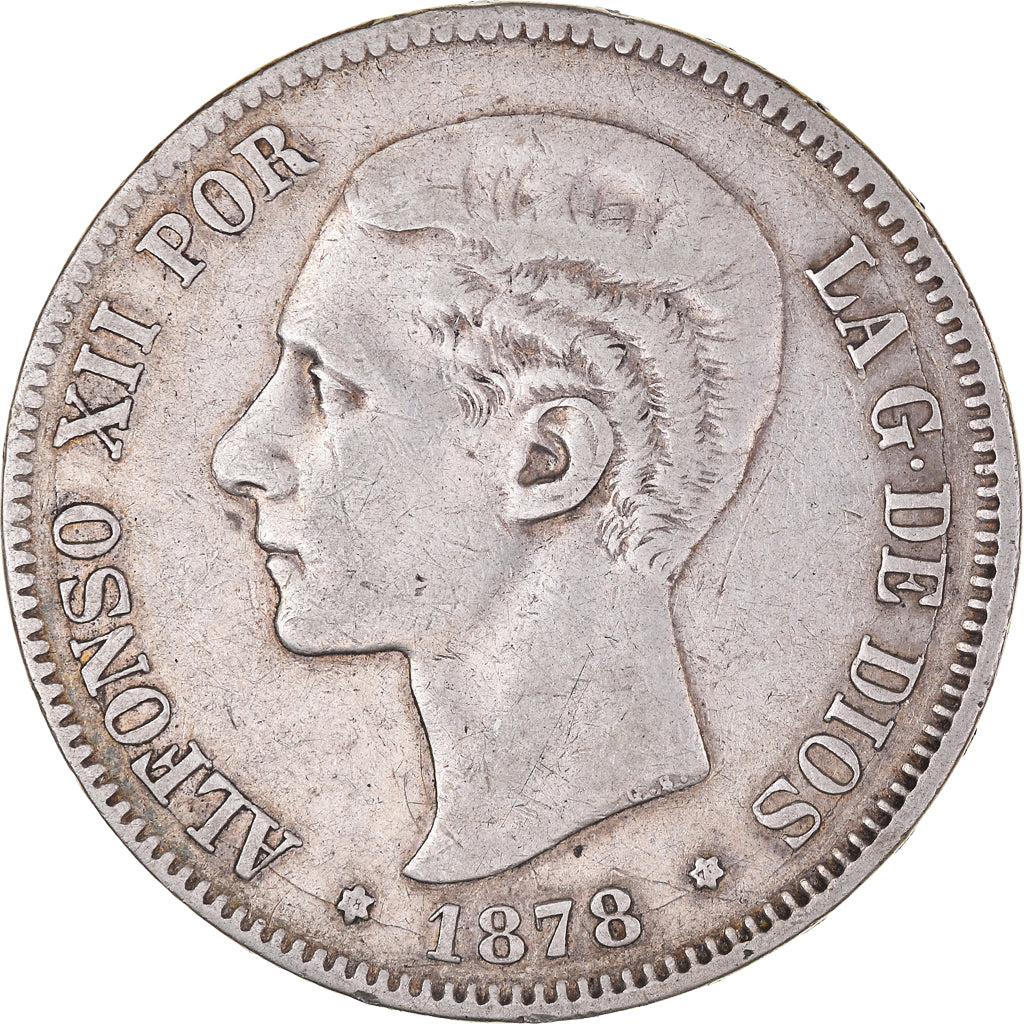 Monnaie, Espagne, Alfonso XII, 5 Pesetas, 1878, Madrid, TB+, Argent, KM:676