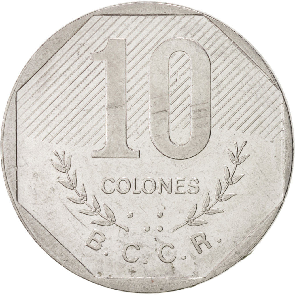 Coin, Costa Rica, 10 Colones, 1983, AU(55-58), Stainless Steel, KM:215.1