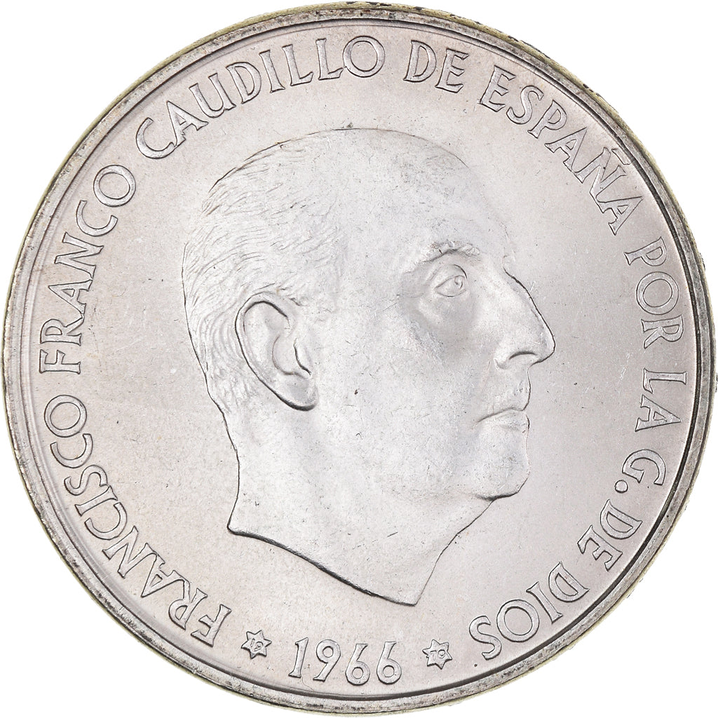Moeda, Espanha, Caudillo and regent, 100 Pesetas, 1966, Madrid, MS(60-62)
