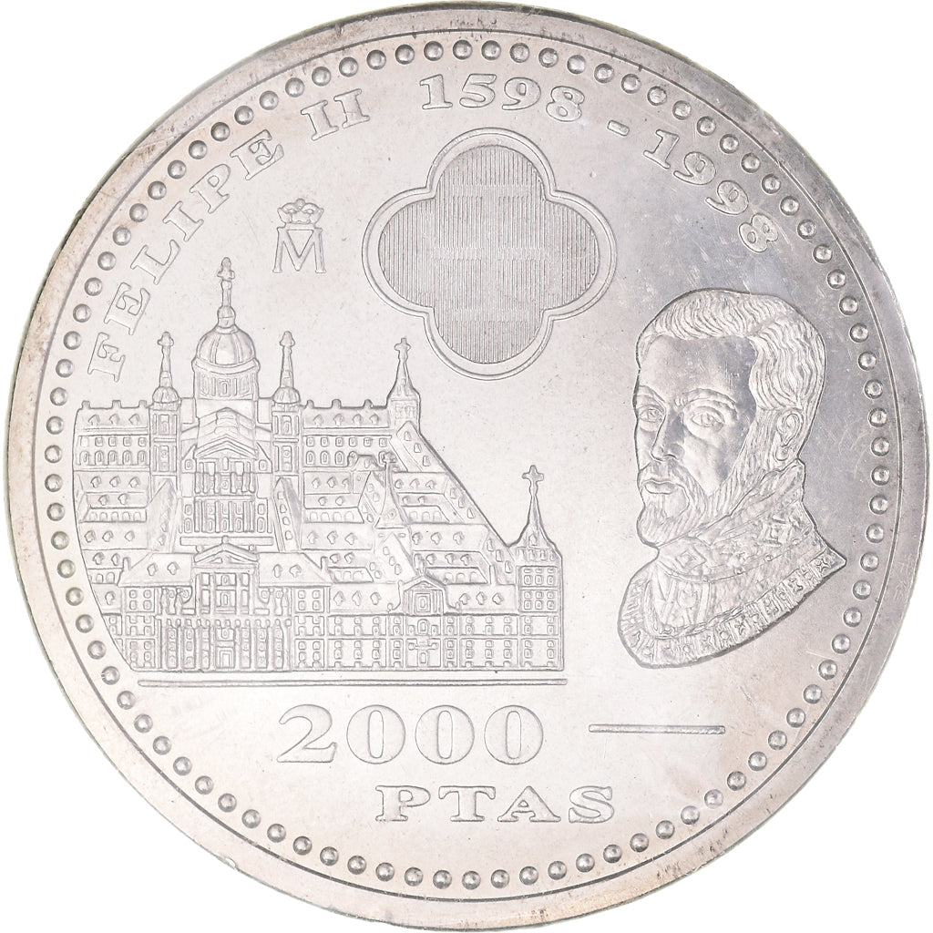 Moneda, España, Juan Carlos I, 2000 Pesetas, 1998, FDC, Plata, KM:987