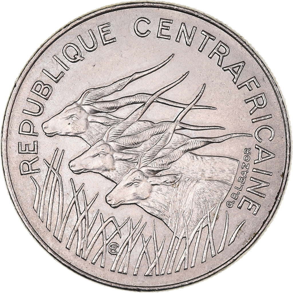Munten, Centraal Afrikaanse Republiek, 100 Francs, 1982, PR, Nickel, KM:7