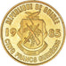 Moeda, Guiné, 5 Francs, 1985, AU(55-58), Aço Revestido a Latão, KM:53