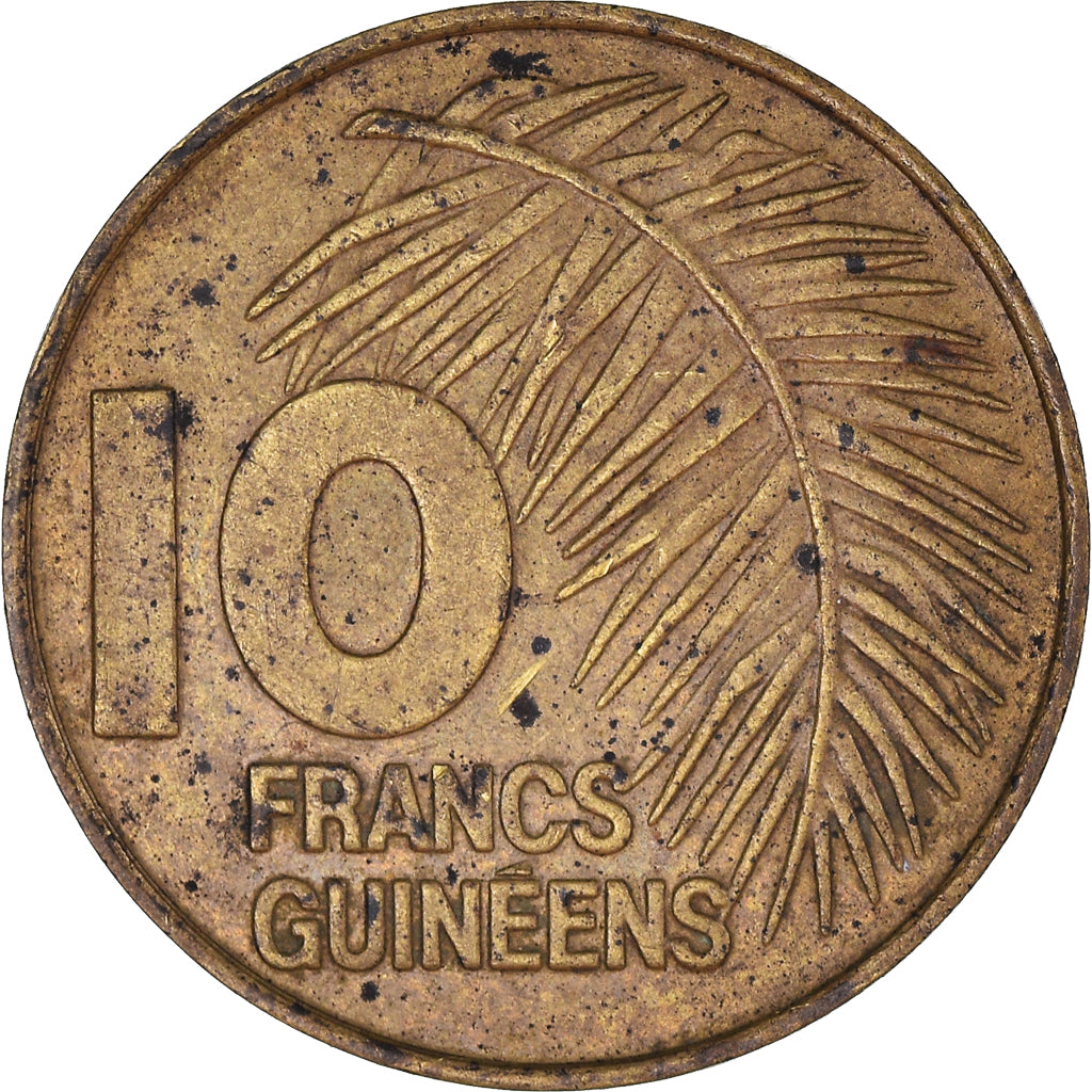 Monnaie, Guinée, 10 Francs, 1985, TB+, Brass Clad Steel, KM:52