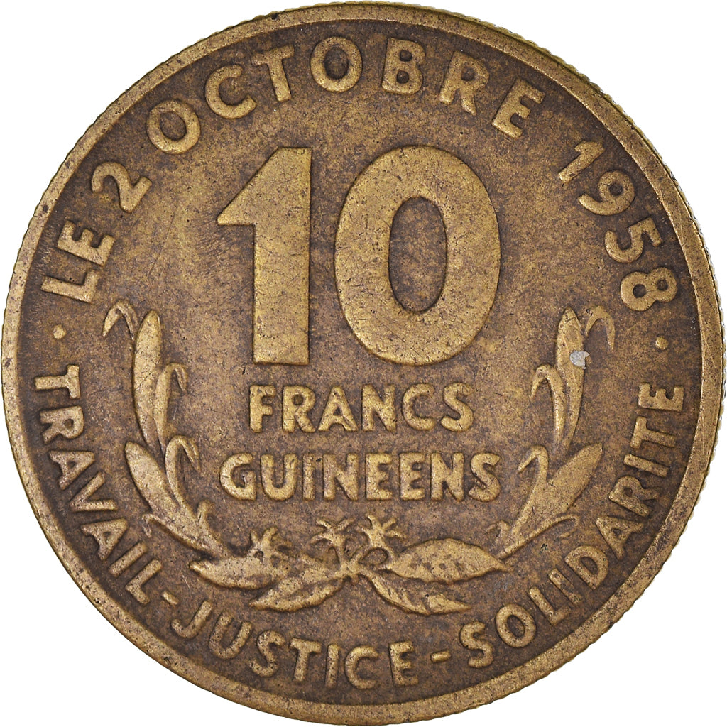 Monnaie, Guinée, 10 Francs, 1959, TB+, Bronze-Aluminium, KM:2