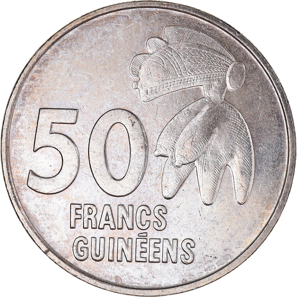 Monnaie, Guinée, 50 Francs, 1994, TTB+, Cupro-nickel, KM:63