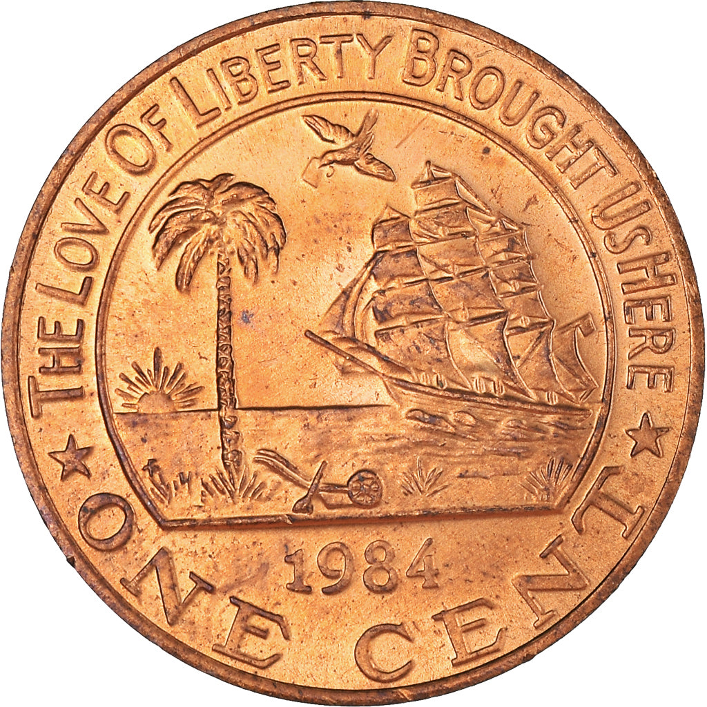 Moeda, Libéria, Cent, 1984, AU(55-58), Bronze, KM:13