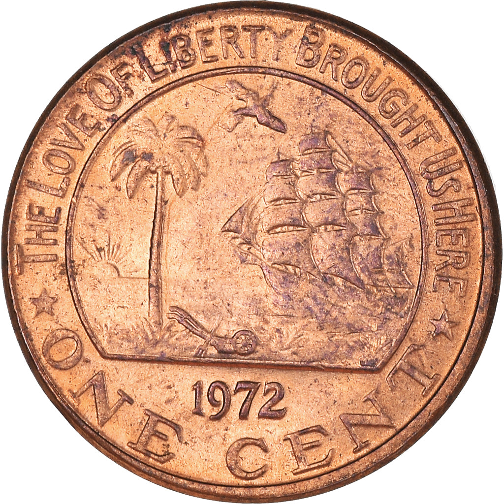 Moeda, Libéria, Cent, 1972, AU(55-58), Bronze, KM:13
