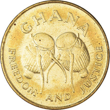 Monnaie, Ghana, 5 Cedis, 1991, TTB+, Brass plated steel, KM:33