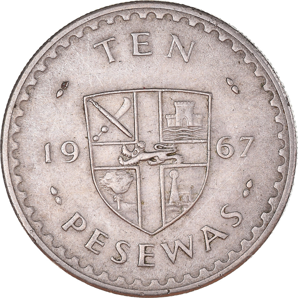 Monnaie, Ghana, 10 Pesewas, 1967, TB+, Cupro-nickel, KM:16