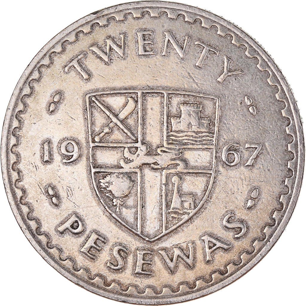 Monnaie, Ghana, 20 Pesewas, 1967, TB+, Cupro-nickel, KM:17