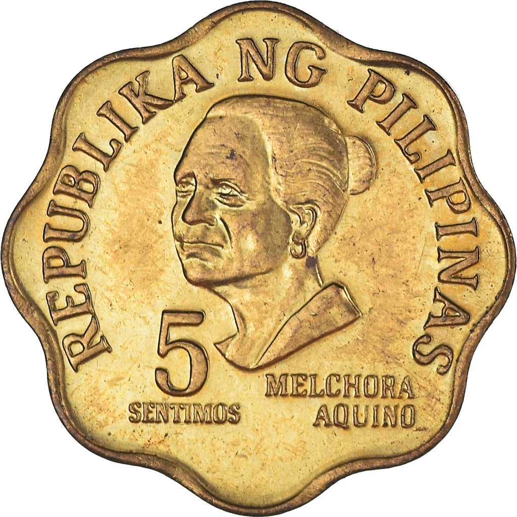 Moneta, Filipiny, 5 Sentimos, 1978, AU(55-58), laiton