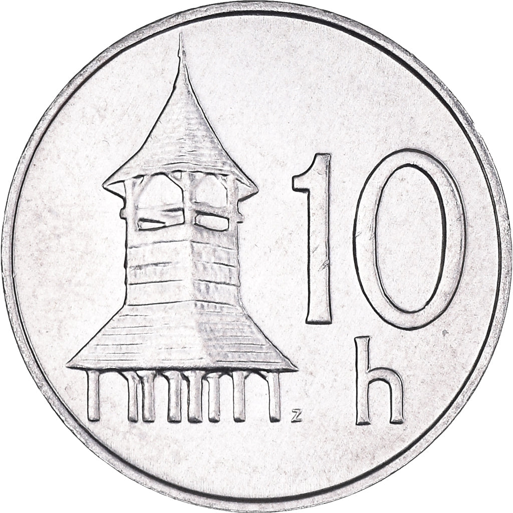 Münze, Slowakei, 10 Halierov, 2002, VZ+, Aluminium, KM:17