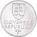 Moneta, Slovacchia, 20 Halierov, 1993, BB+, Alluminio, KM:18