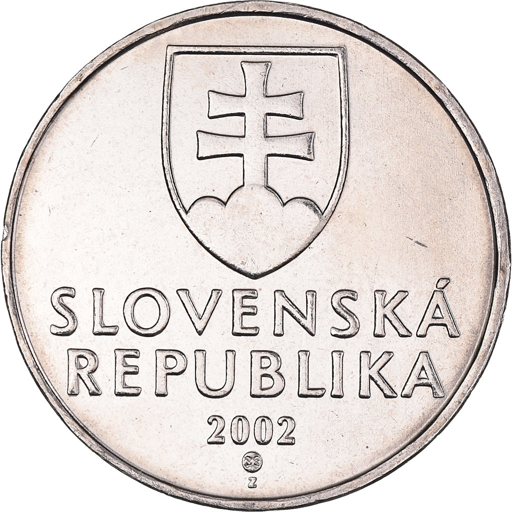 Monnaie, Slovaquie, 2 Koruna, 2002, TTB+, Nickel plaqué acier, KM:13