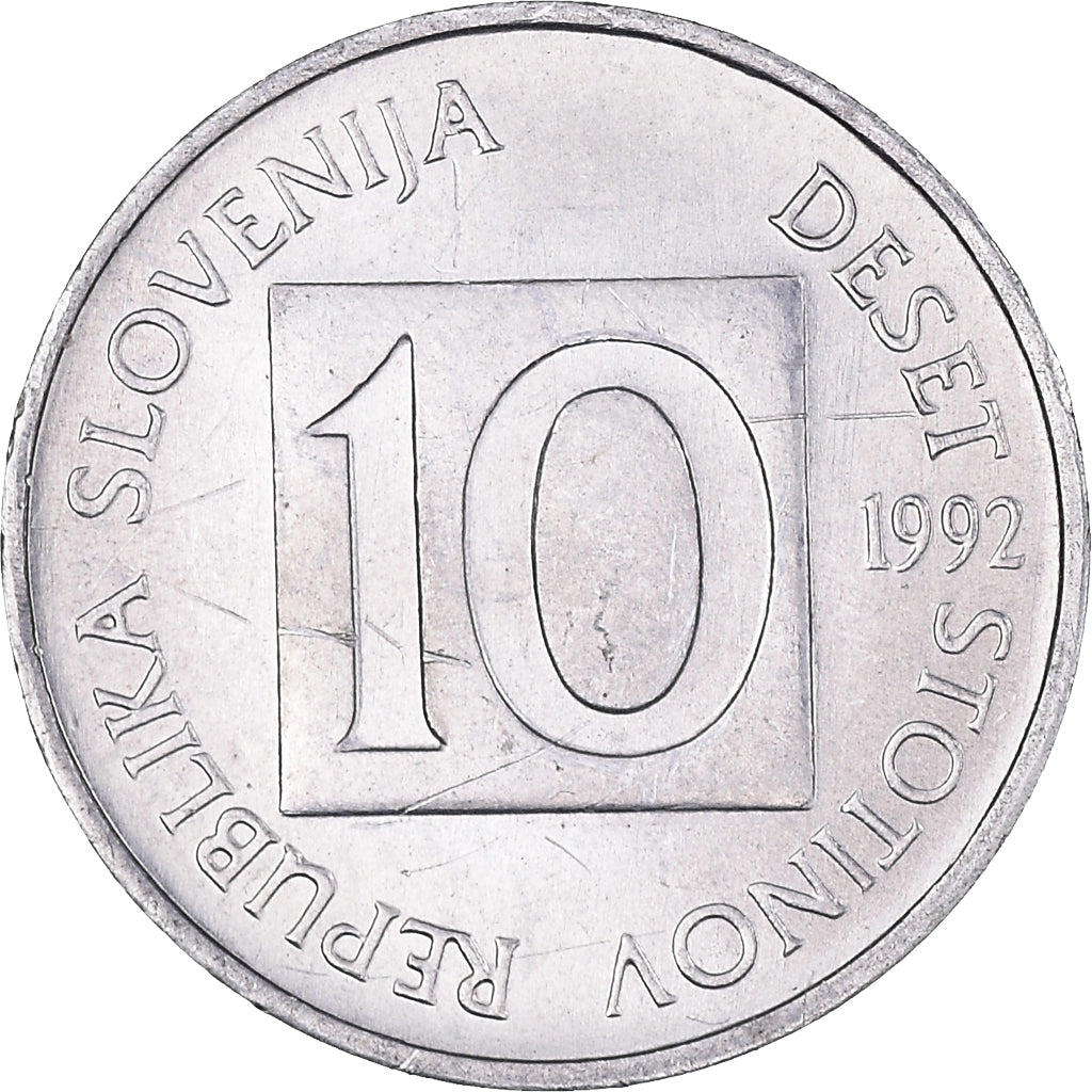 Monnaie, Slovénie, 10 Stotinov, 1992, SUP+, Aluminium, KM:7