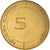 Moneta, Słowenia, 5 Tolarjev, 1995, AU(55-58), Mosiądz niklowy, KM:21