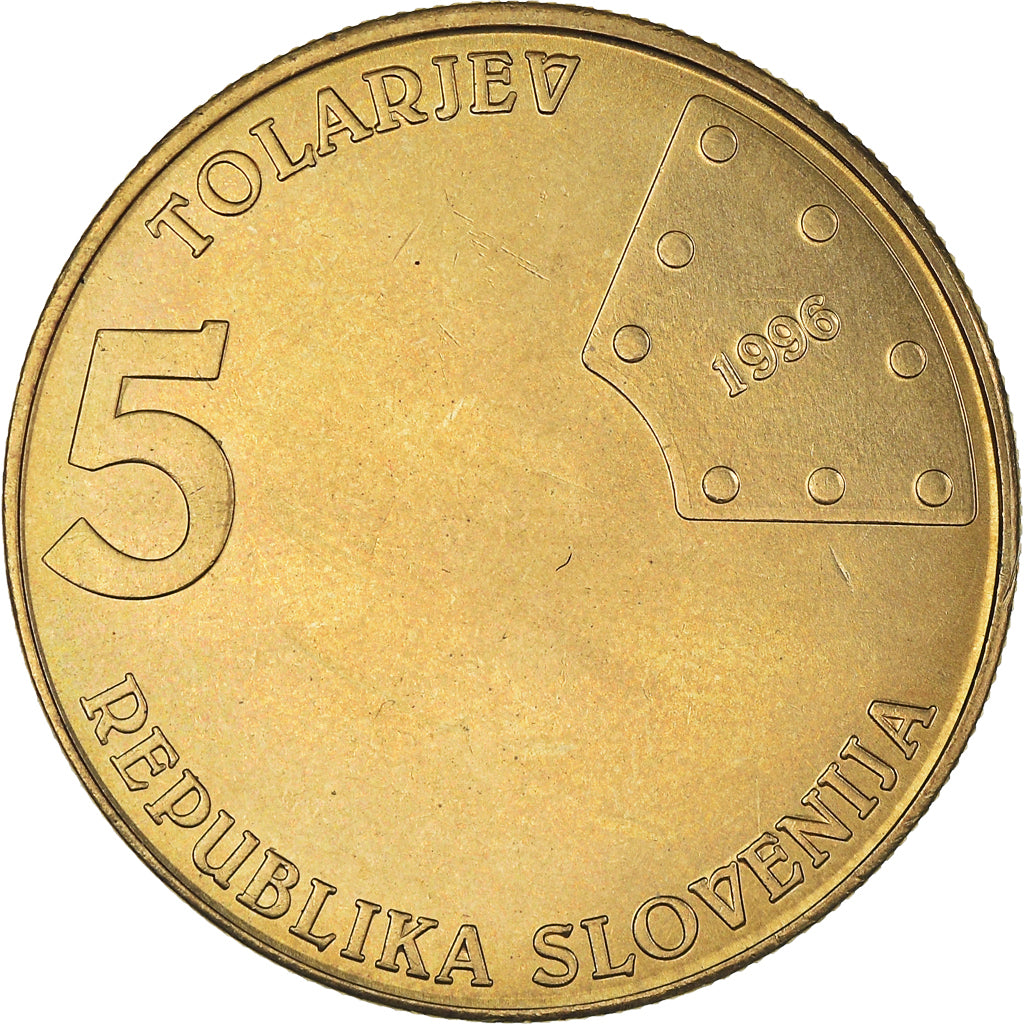 Monnaie, Slovénie, 5 Tolarjev, 1996, SUP, Nickel-Cuivre, KM:29