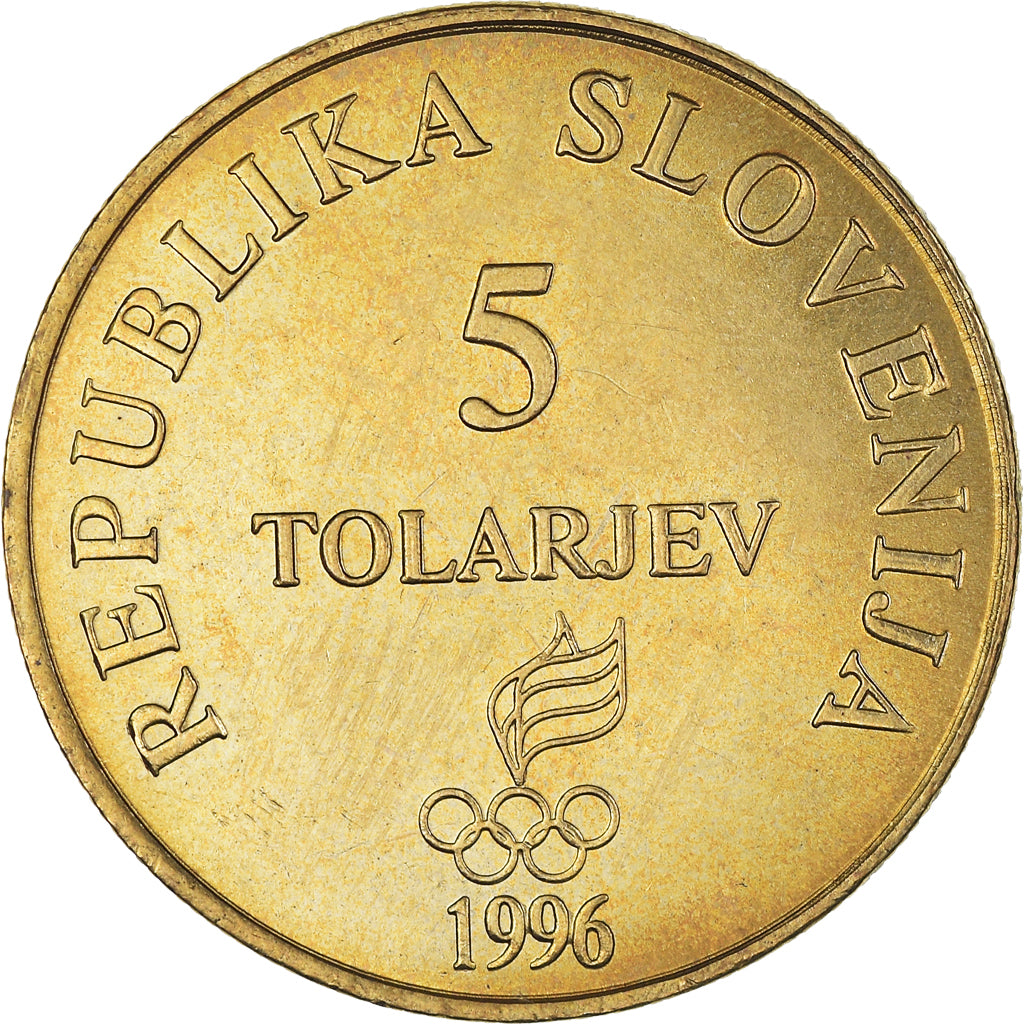 Monnaie, Slovénie, 5 Tolarjev, 1996, SUP, Nickel-Cuivre, KM:33