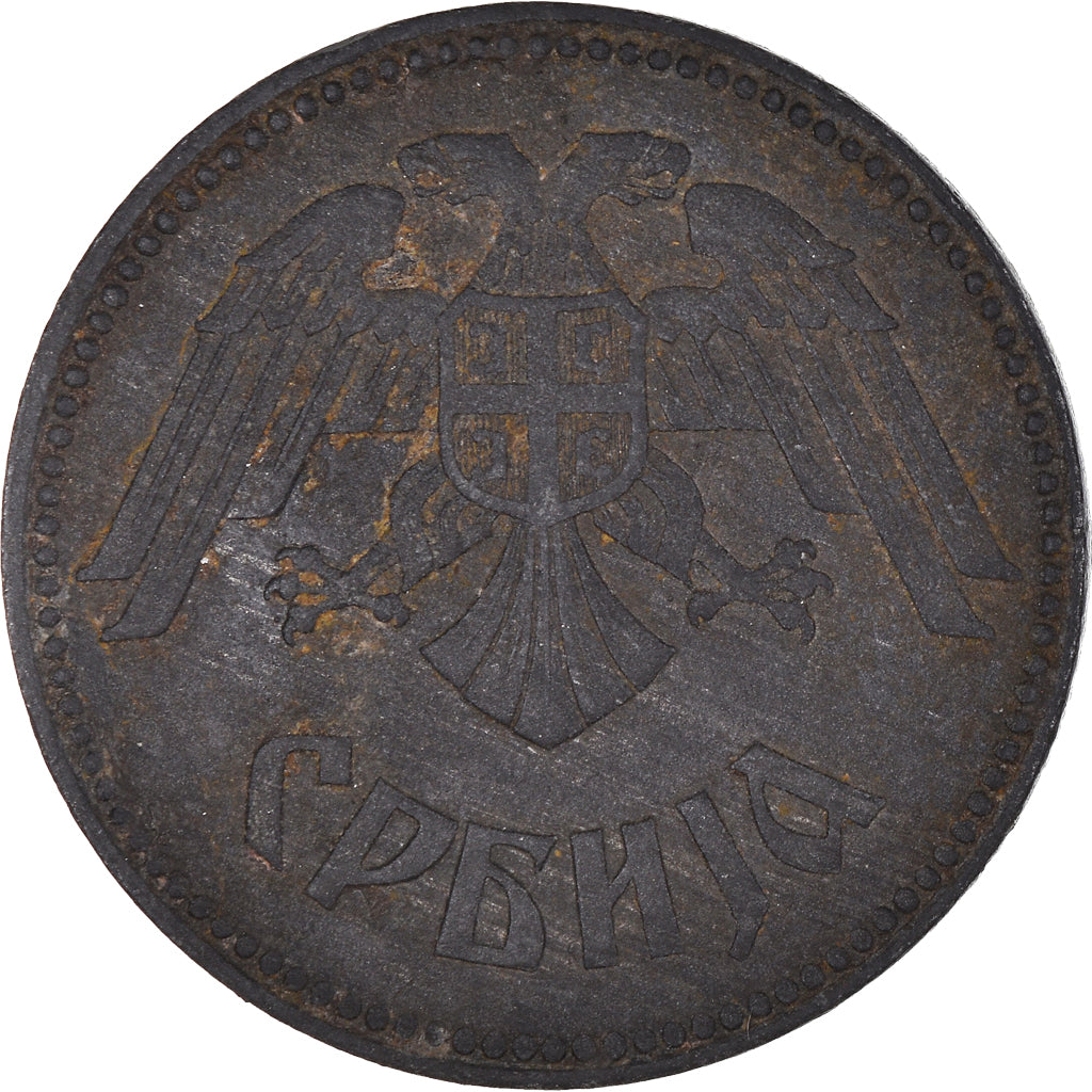 Monnaie, Serbie, 10 Dinara, 1943, TB, Zinc, KM:33