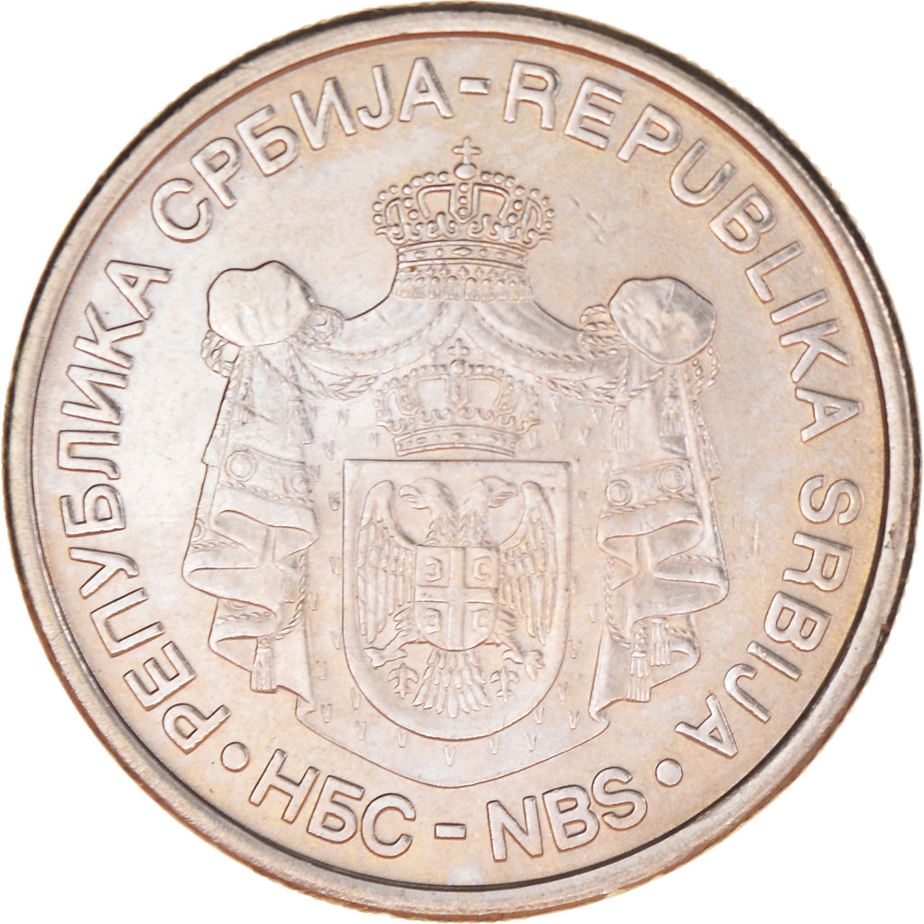 Monnaie, Serbie, 10 Dinara, 2007, SUP, Cuivre-Nickel-Zinc (Maillechort), KM:41
