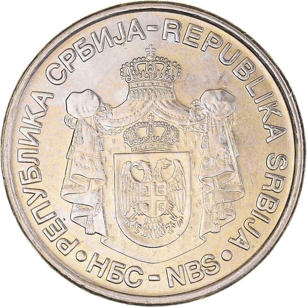 Munten, Servië, 20 Dinara, 2007, ZF+, Copper-Nickel-Zinc, KM:47