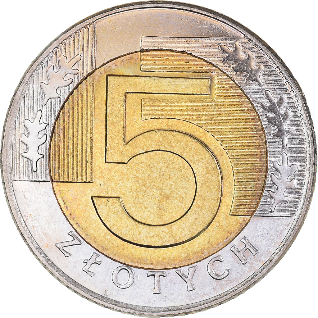 Moneta, Polska, 5 Zlotych, 1996, Warsaw, AU(50-53), Bimetaliczny, KM:284