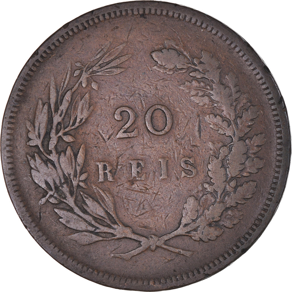 Moneda, Portugal, Carlos I, 20 Reis, 1892, BC+, Bronce, KM:533