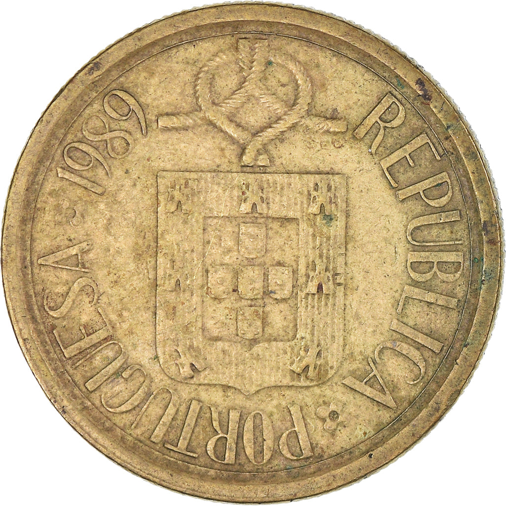 Münze, Portugal, 5 Escudos, 1989, S, Nickel-brass, KM:632