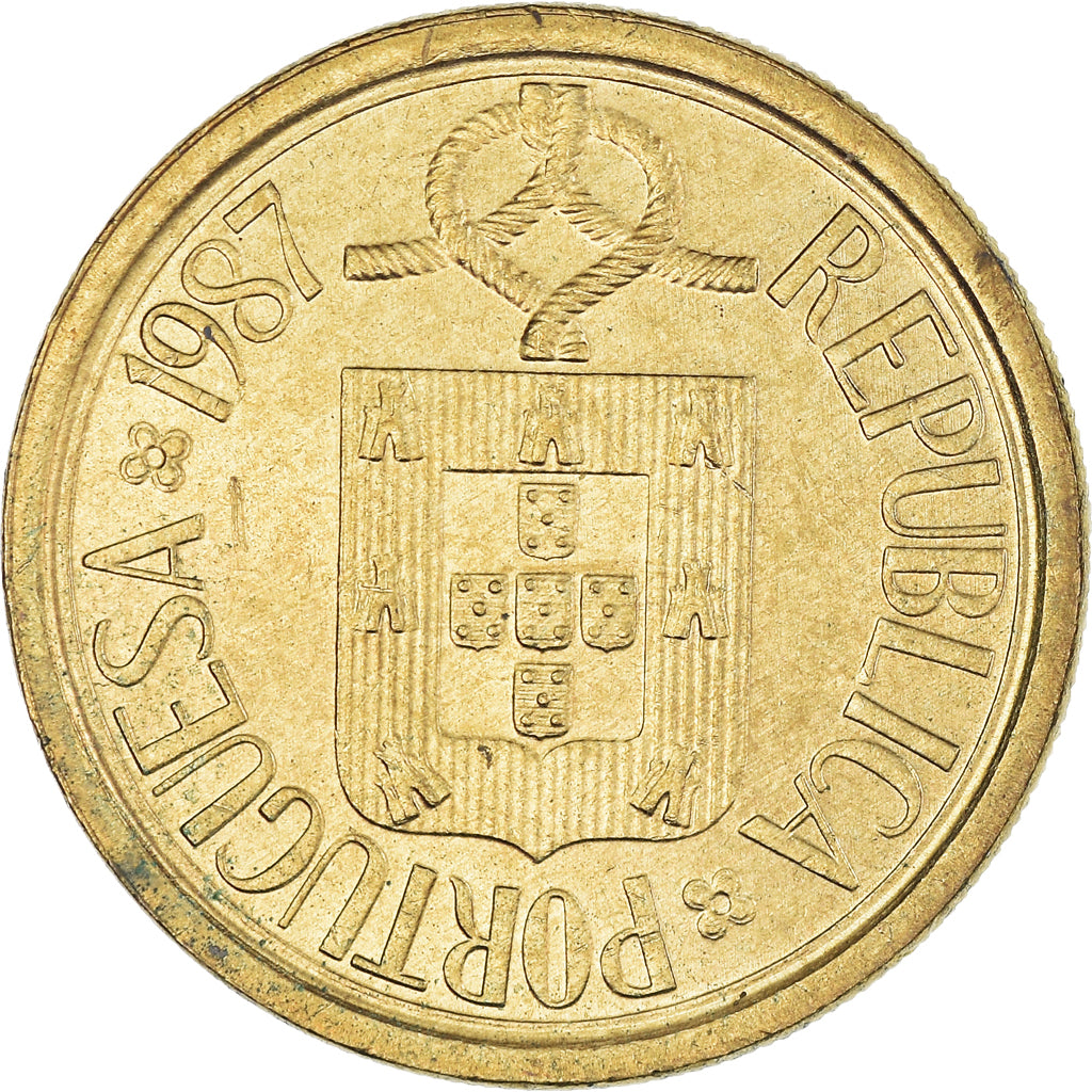 Moneda, Portugal, 10 Escudos, 1987, Warsaw, EBC, Níquel - latón, KM:633