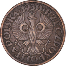 Moneda, Polonia, Grosz, 1930, Warsaw, MBC, Bronce, KM:8a