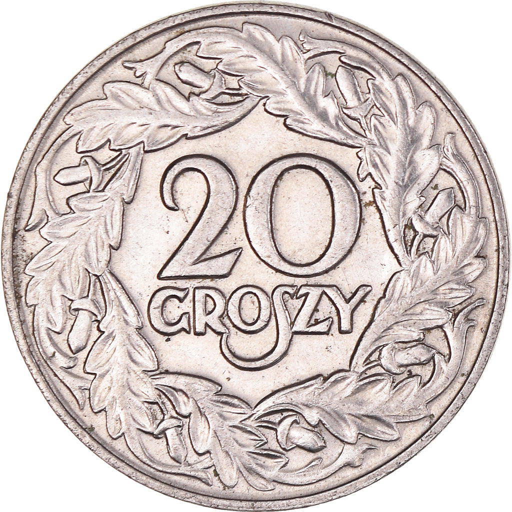 Moneta, Polska, 20 Groszy, 1923, Warsaw, AU(50-53), Nikiel, KM:12