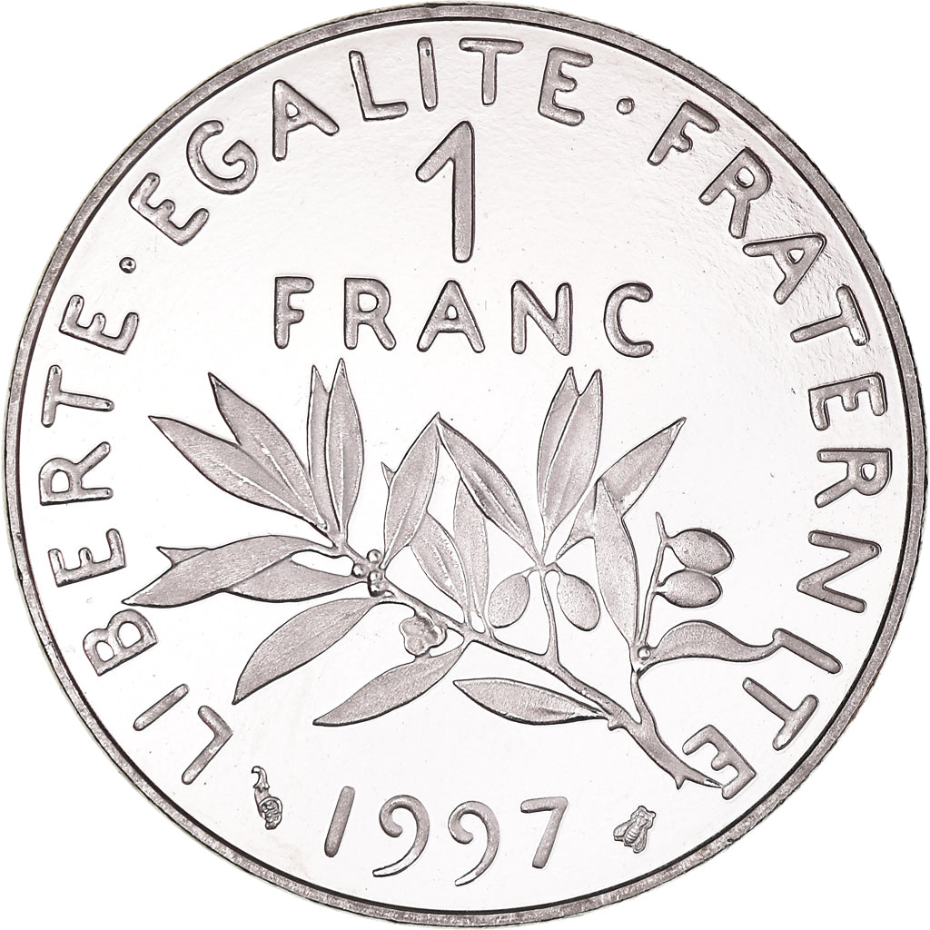 Moeda, França, Semeuse, Franc, 1997, Paris, MS(63), Níquel, KM:925.2