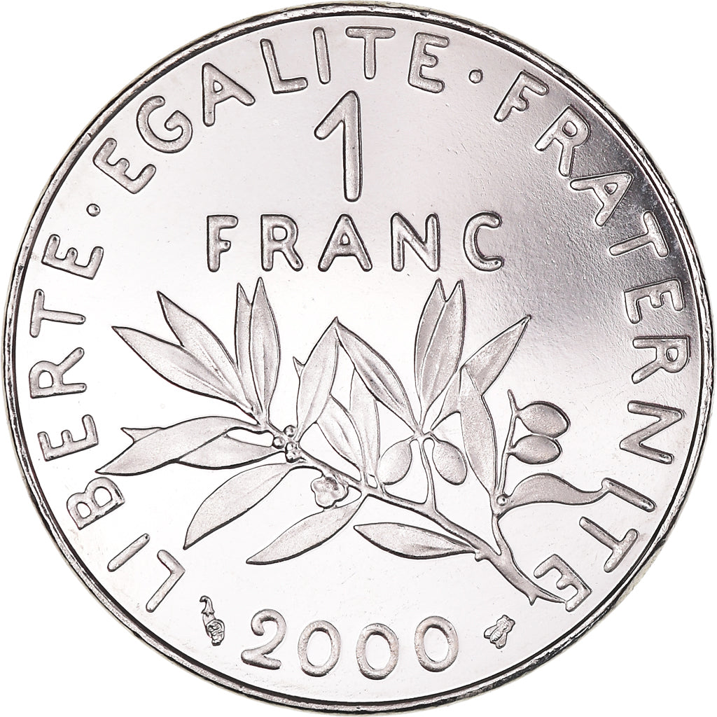 Moeda, França, Semeuse, Franc, 2000, Paris, Proof, MS(65-70), Níquel