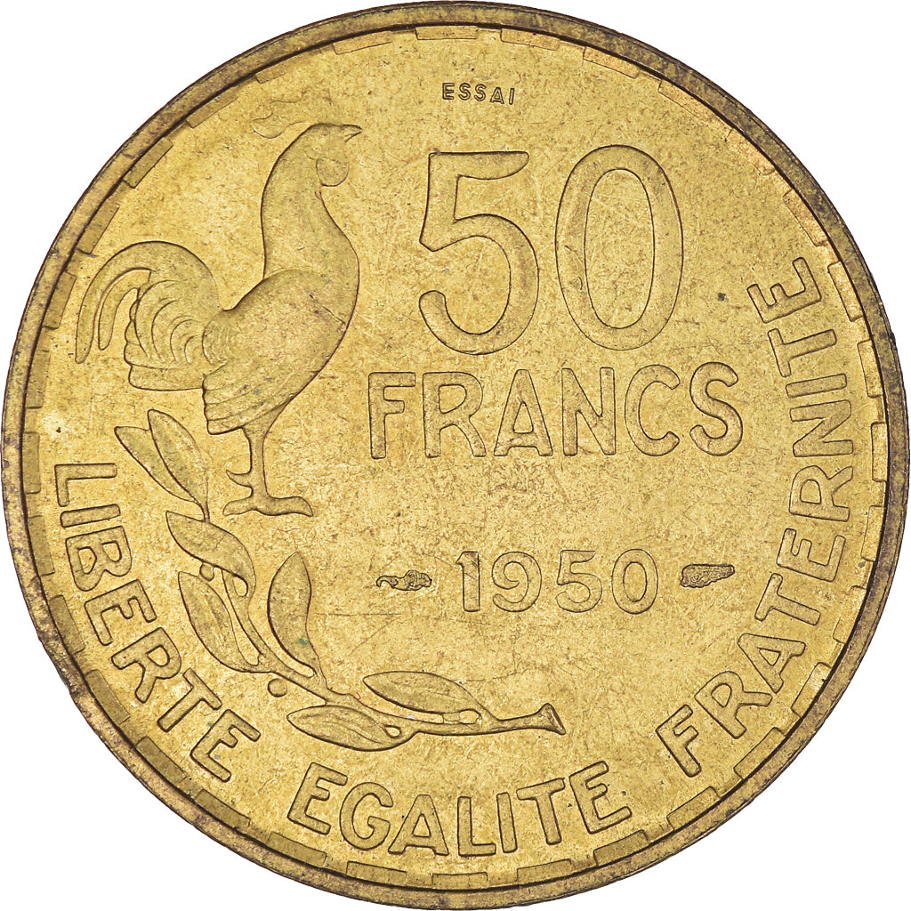 Moneda, Francia, Guiraud, 50 Francs, 1950, Paris, ESSAI, EBC, Aluminio - bronce