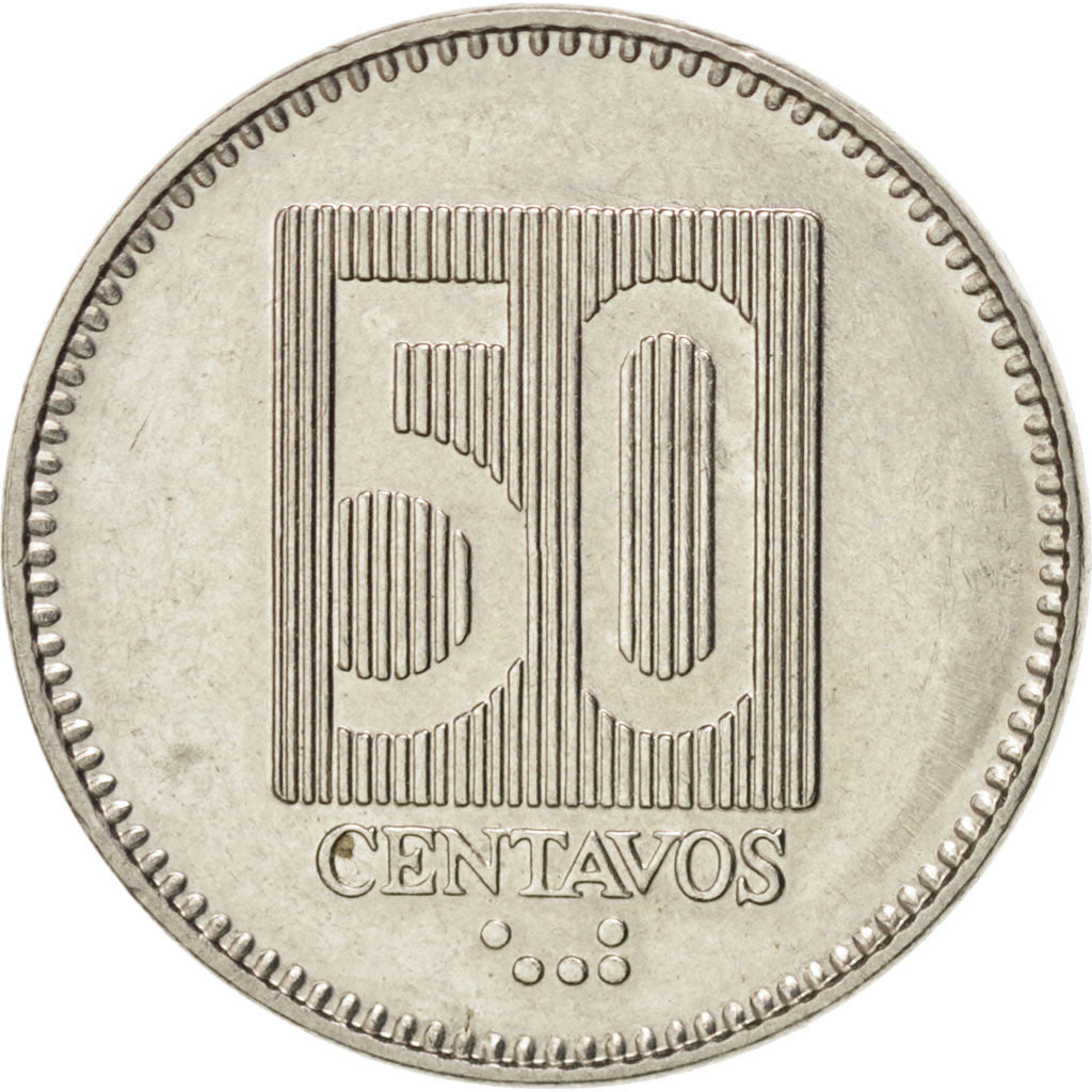 Moneda, Ecuador, 50 Centavos, Cincuenta, 1988, EBC+, Níquel recubierto de