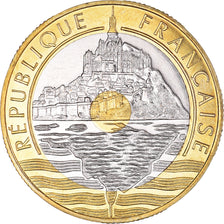 Moeda, França, Mont Saint Michel, 20 Francs, 1992, ENSAIO, MS(64)