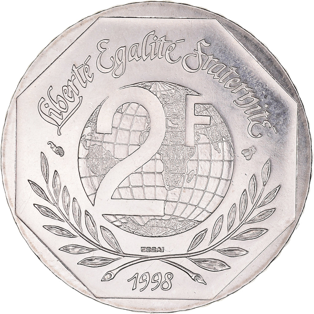 Monnaie, France, René Cassin, 2 Francs, 1998, Paris, ESSAI, SPL+, Nickel
