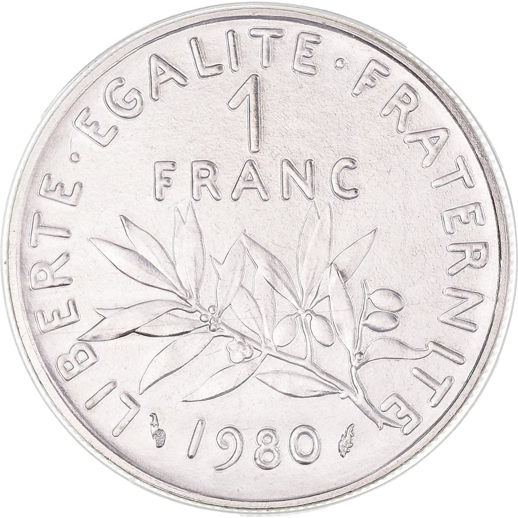 Moneta, Francja, Semeuse, Franc, 1980, Paris, MS(65-70), Nikiel, KM:925.1
