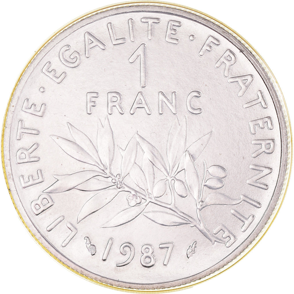 Moeda, França, Semeuse, Franc, 1987, Paris, MS(65-70), Níquel, KM:925.1