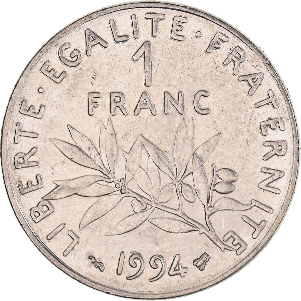 Moneta, Francja, Semeuse, Franc, 1994, Paris, AU(55-58), Nikiel, KM:925.1