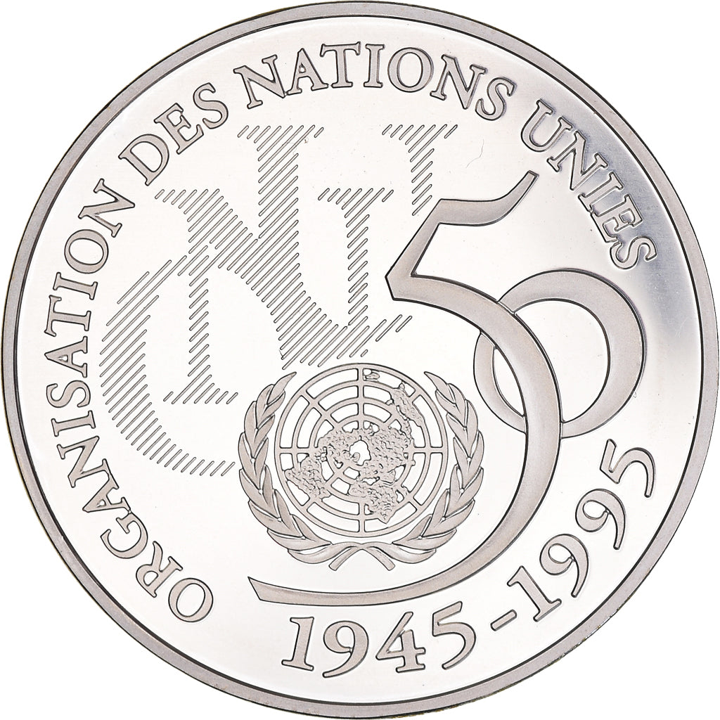 Coin, France, ONU, 5 Francs, 1995, Paris, MS(65-70), Silver, KM:1118