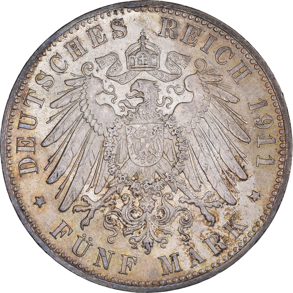 Monnaie, Etats allemands, BAVARIA, Otto, 5 Mark, 1911, Munich, SUP, Argent