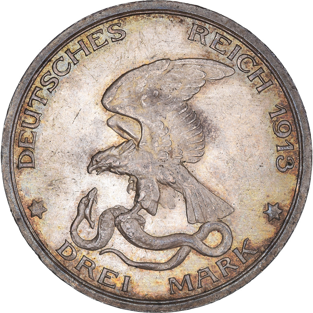 Munten, Duitse staten, PRUSSIA, Wilhelm II, 3 Mark, 1913, Berlin, PR, Zilver
