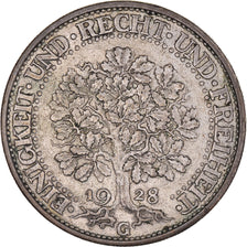 Coin, GERMANY, WEIMAR REPUBLIC, 5 Mark, 1928, Karlsruhe, AU(50-53), Silver