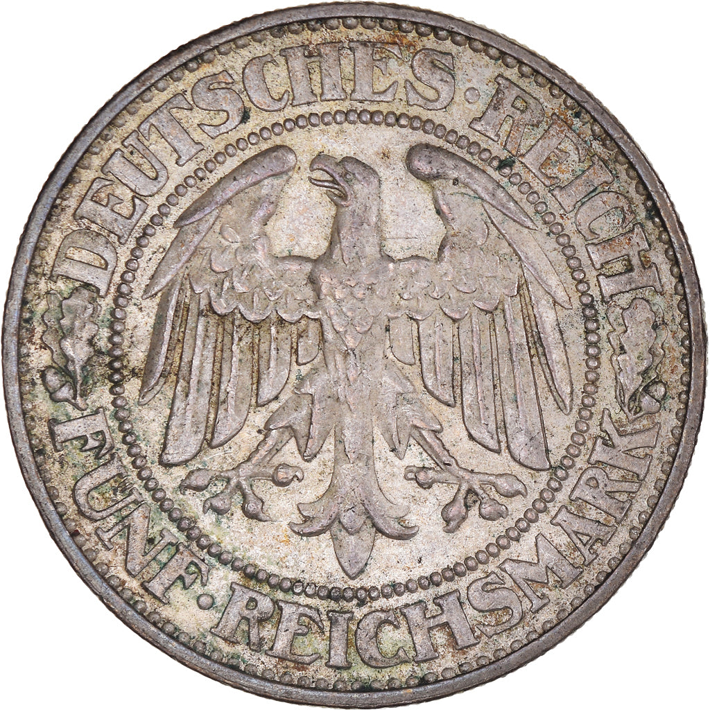 Coin, GERMANY, WEIMAR REPUBLIC, 5 Mark, 1928, Karlsruhe, AU(50-53), Silver