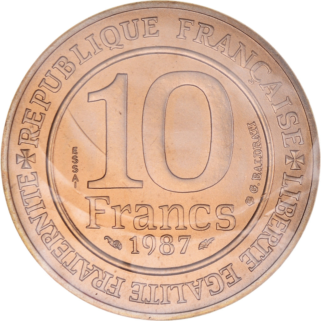 Münze, Frankreich, Hugues Capet, 10 Francs, 1987, ESSAI, STGL, Nickel-Bronze