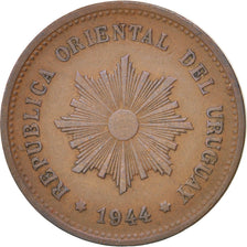 Uruguay, 5 Centesimos, 1944, Santiago, KM:21a, AU(50-53), Copper