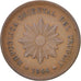 Uruguay, 5 Centesimos, 1944, Santiago, KM:21a, AU(50-53), Copper